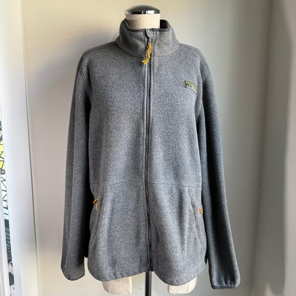 L.L.Bean Recycled Fleece Full Zip Jacket Women’s XL Gray Outdoors Hiking - Picture 3 of 11